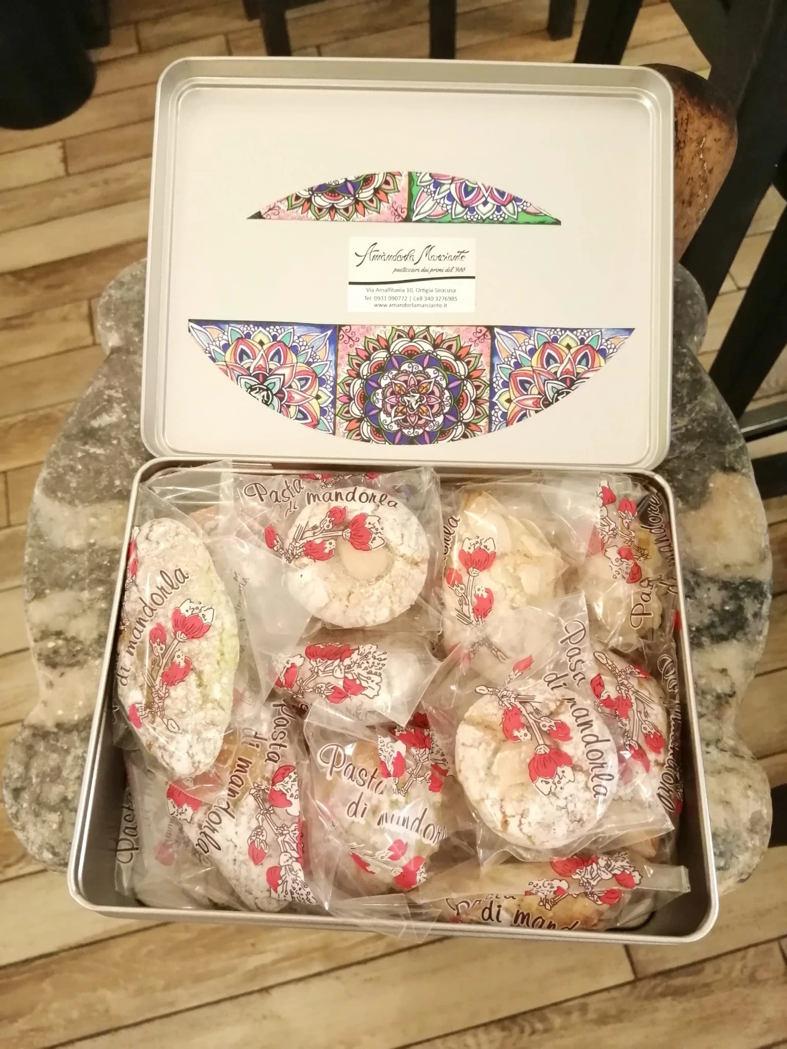 scatola di latta regalo – paste di mandorla – amandorla marciante